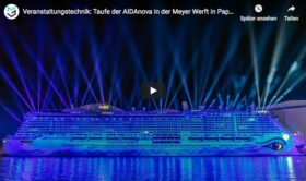 Taufe der AIDAnova: Lasermapping und mächtige Beams