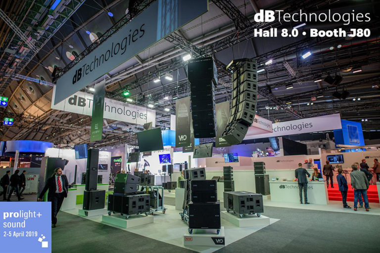 Messestand von dBTechnologies auf der Prolight + Sound 2019