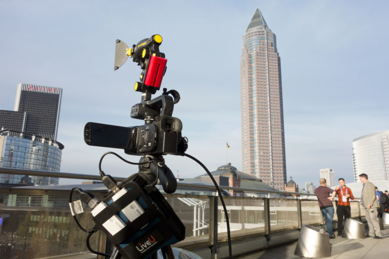 LiveU Solo im Einsatz in Frankfurt.