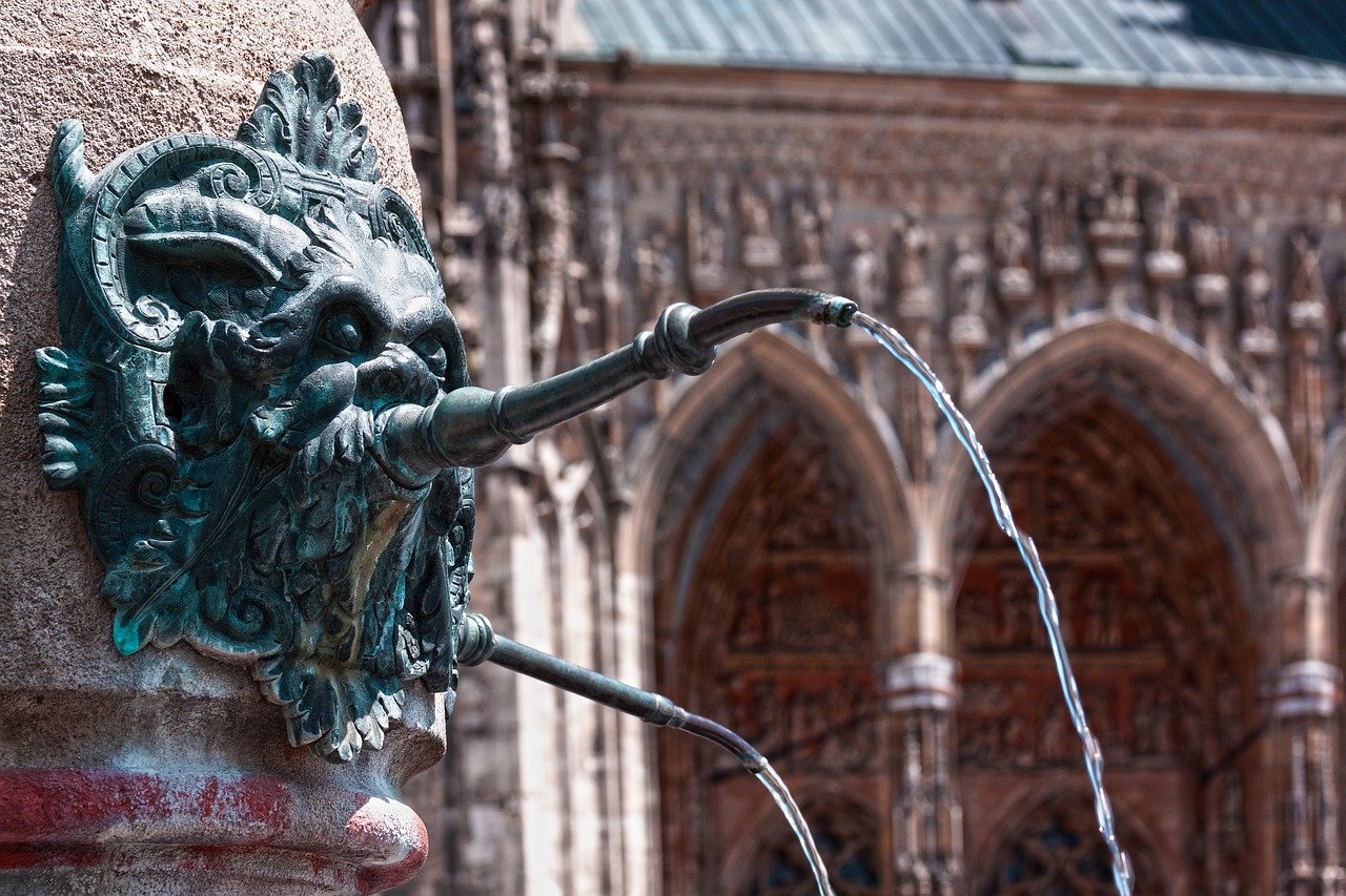 Der Löwenbrunnen in Ulm. Hier sollte die 60. BTT stattfinden.