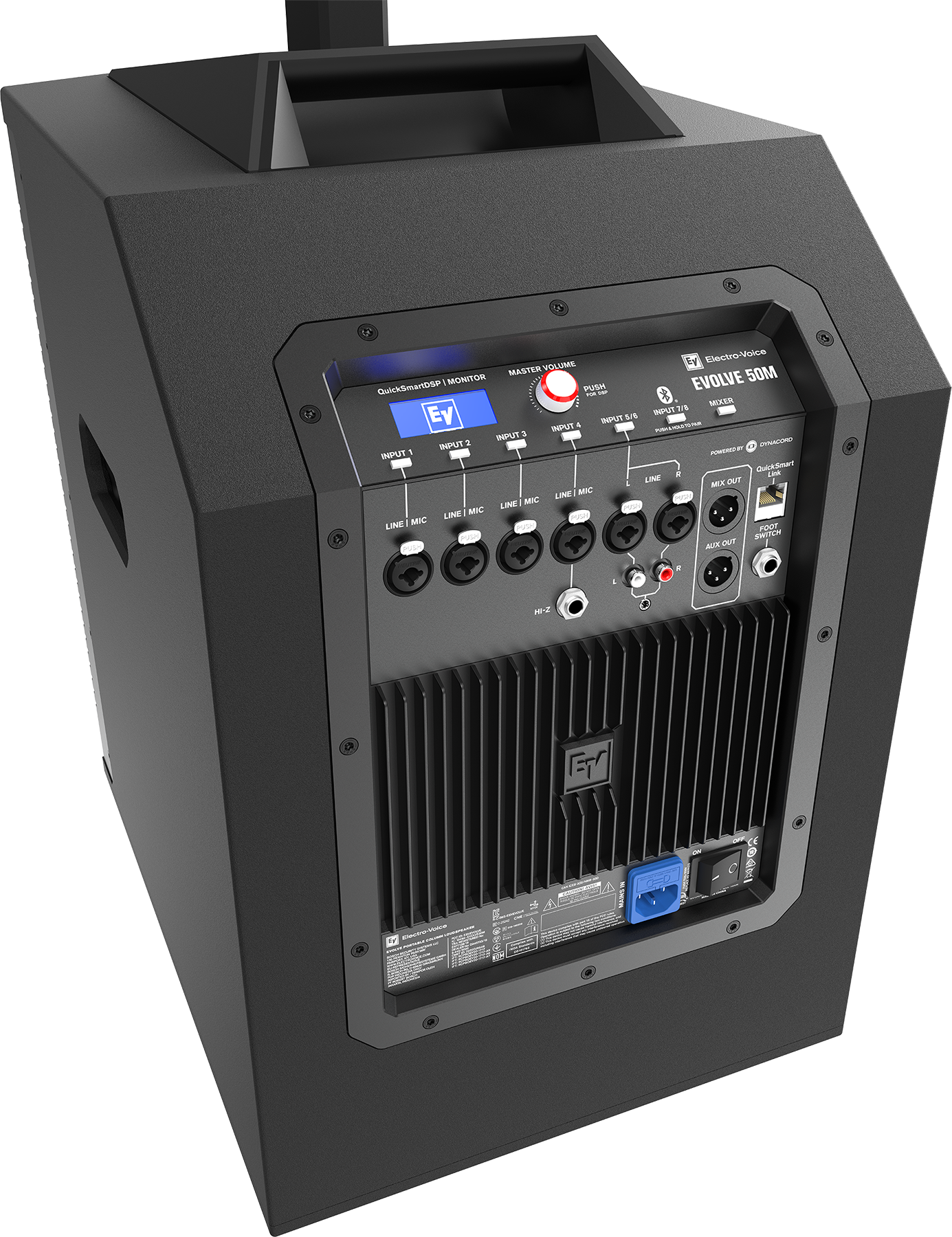 Integriert ist ein voll konfigurierbarer 8-Kanal-Digitalmixer in Vollausstattung, der in Zusammenarbeit mit dem Engineering-Team der Geschwistermarke Dynacord entwickelt wurde.