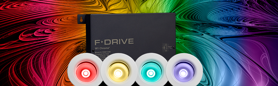 F-Drive W1 Chroma erweitert das preisgekrönte F-Drive LED-Power-System – und bietet kompakte Steuerungsmöglichkeiten für farbwechselnde LED-Leuchten.