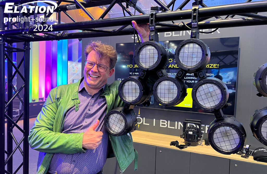 M wie mothergrid:  Markus Wilmsmann bei der SŌL Blinder Challenge auf der Prolight + Sound 2024.
