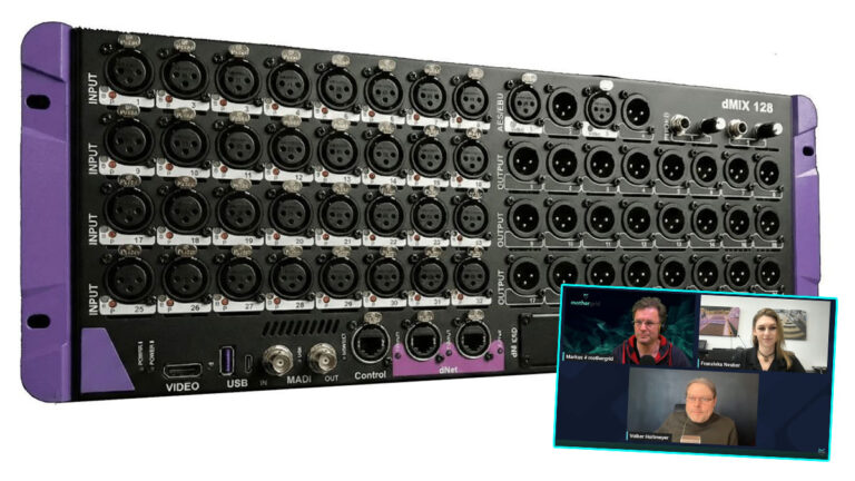 Franziska Neuber und Volker Holtmeyer v on Audio Pro Heilbronn stellen den Violet Audio dMix 128 vor.